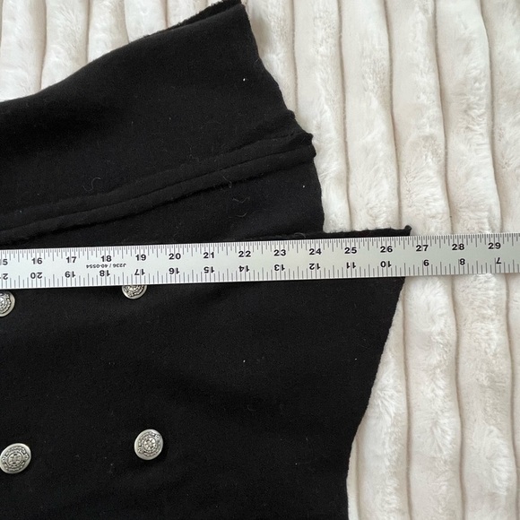 Soft Surroundings Black Double Breasted Boiled Wool Moto Jacket Size XS - Picture 16 of 16